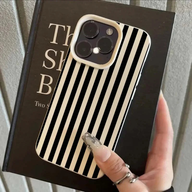 Colorful Striped Minimalist INS Couple Phone Case For iPhone 17 16 11 13 12 14 15 Pro Max XS X XR 7 8 Plus 16E 16 17 Pro Cover