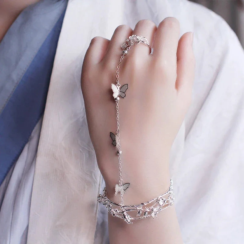 Bracelet Hand Accessories For Women Fashion Connected Finger Bracelet On Hand Female Ring Boho Jewelry Браслет Женский