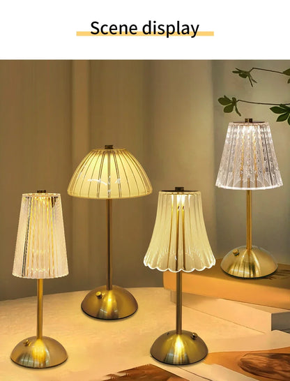 Table Lamp LED Touch Sensor  Dimmable Desktop Night Light Rechargeable Wireless Reading Lamp for Hotel Bar Bedroom Decor Light