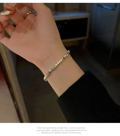 2025 New Broken Silver - Like Bracelet for Women, Light Luxury Retro & Minimalist Versatile for Besties & Daily Party