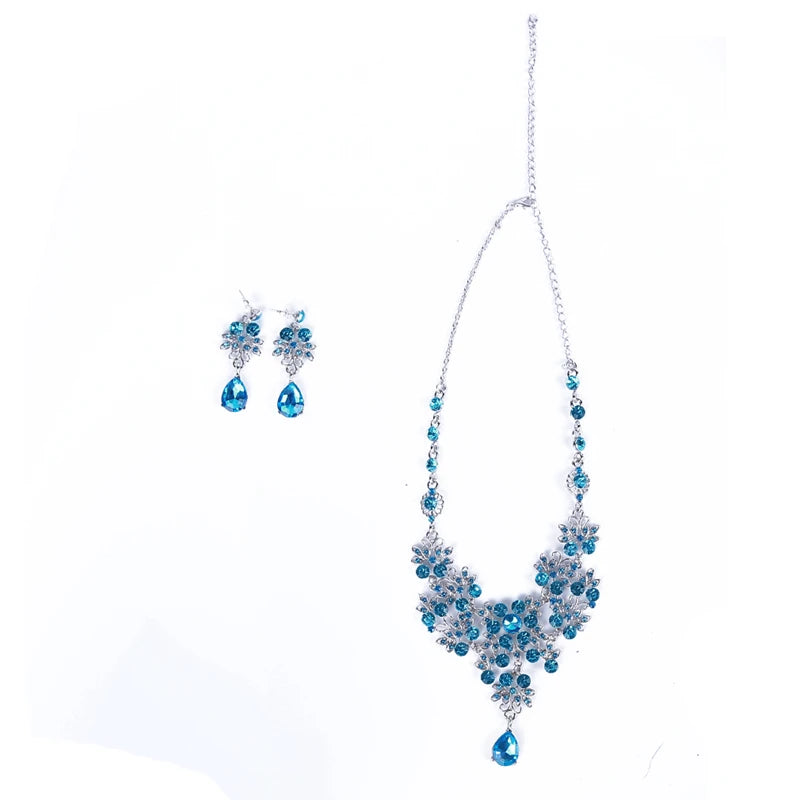 Women Wedding Jewelry Set Gold Color Zirconia Bridal Necklace Earring Pendant Set For Bride Bridesmaid Gift Wedding Accessories