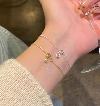 Luxury Stainless Steel Bracelet New High-End Minimalist Zircon Charm Blade Chain Women’s Bracelet Party Jewelry Gift