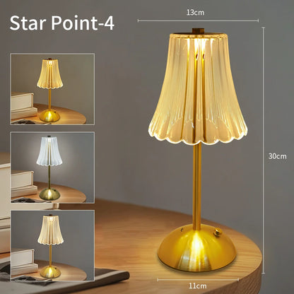 Table Lamp LED Touch Sensor  Dimmable Desktop Night Light Rechargeable Wireless Reading Lamp for Hotel Bar Bedroom Decor Light