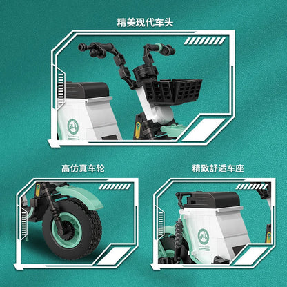 KNEW BUILT Electric Bicycle Scooter Model Mini Building Blocks Adorable & Educational Construction Toys