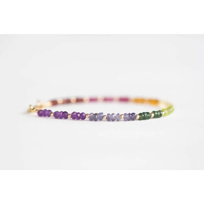 Exquisite rainbow gemstone bracelet, set with garnet, tourmaline, citrine, apatite and amethyst