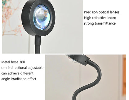 LED Sunset Lamp Nightlights USB Projector Birthday Party Decoration Mood Lights For Bedroom Living Room Wall Photography