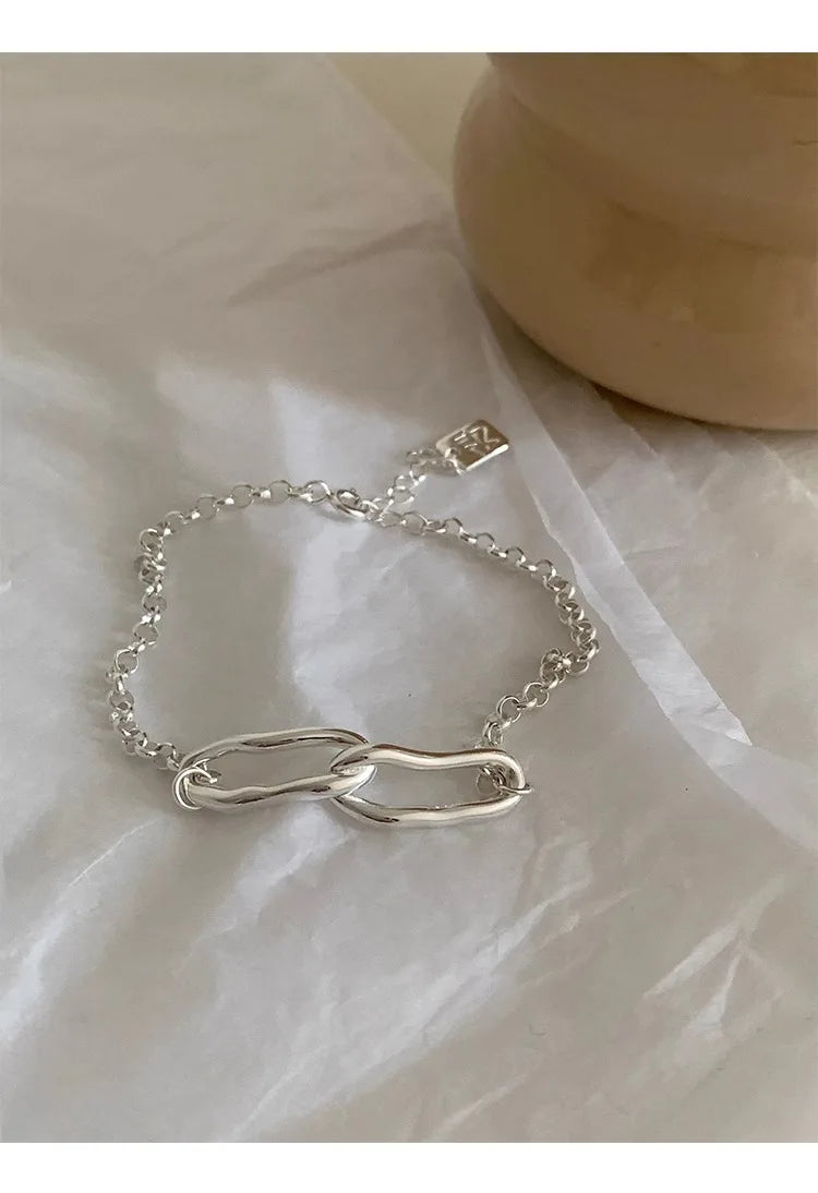 New Fashion Women's 925 Sterling Silver Bracelets Bracelets for Simple and Sweet Jewelry Trendy Wholesale