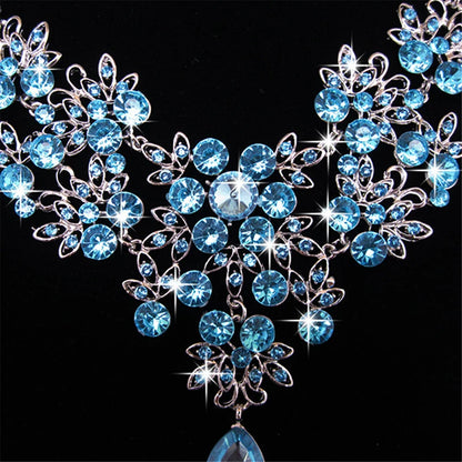 Women Wedding Jewelry Set Gold Color Zirconia Bridal Necklace Earring Pendant Set For Bride Bridesmaid Gift Wedding Accessories