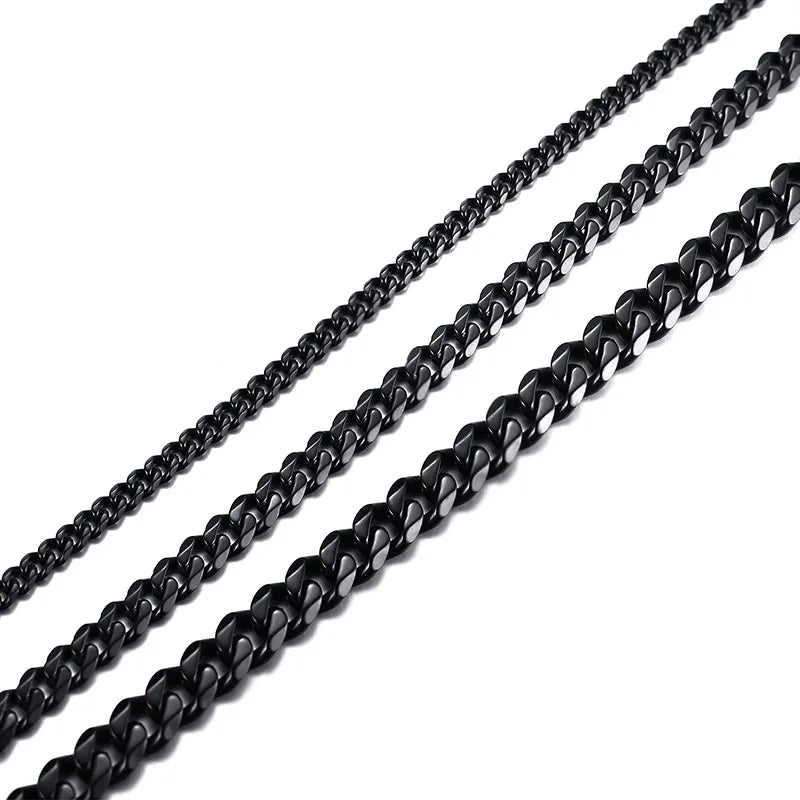 Vintage Chain Necklace for Men Boys,3/5/7mm Retro Grey Stainless Steel Collars,Rock Punk Antique Jewelry Gifts