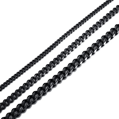 Vintage Chain Necklace for Men Boys,3/5/7mm Retro Grey Stainless Steel Collars,Rock Punk Antique Jewelry Gifts