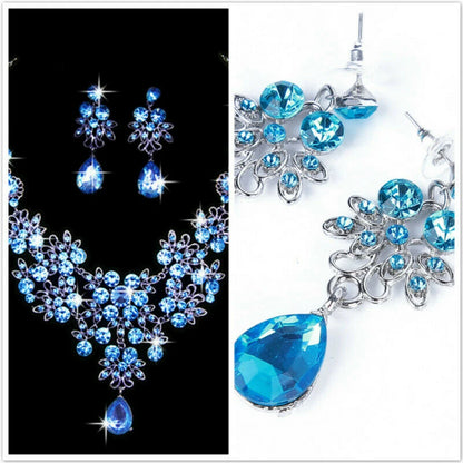 Women Wedding Jewelry Set Gold Color Zirconia Bridal Necklace Earring Pendant Set For Bride Bridesmaid Gift Wedding Accessories