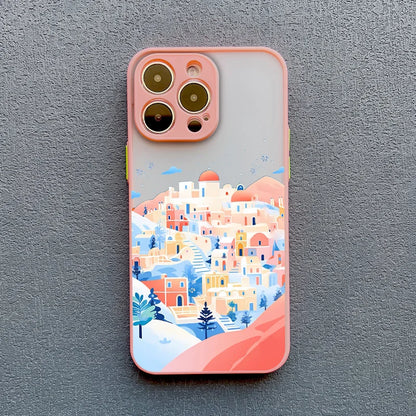 Rural Building Snow Scenery Phone Case For iPhone 16 15 Pro Max Plus 14 13 Pro Max 12 Mini 11 XS X XR 7 8 Plus Shockproof Covers