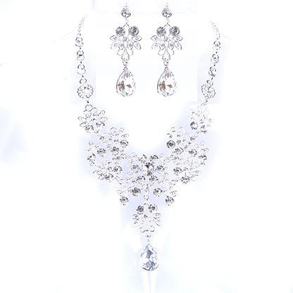 Women Wedding Jewelry Set Gold Color Zirconia Bridal Necklace Earring Pendant Set For Bride Bridesmaid Gift Wedding Accessories