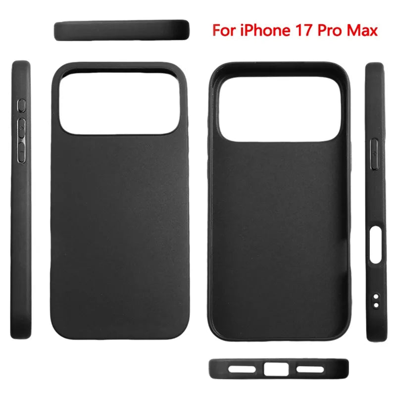 Soft Touch Full-Body Protective Phone Case Shockproof Anti-Scratch Black Phone Covers for iPhone 17ProMax/17 Pro/17 Air/17