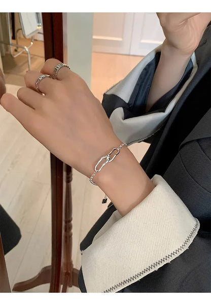 New Fashion Women's 925 Sterling Silver Bracelets Bracelets for Simple and Sweet Jewelry Trendy Wholesale