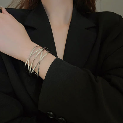 Alloy Round Chain Charms Cuff Bracelet Women Female Gold Silver Color Bracelets Pendant Jewelry Браслеты На Руку Женские Pulsera