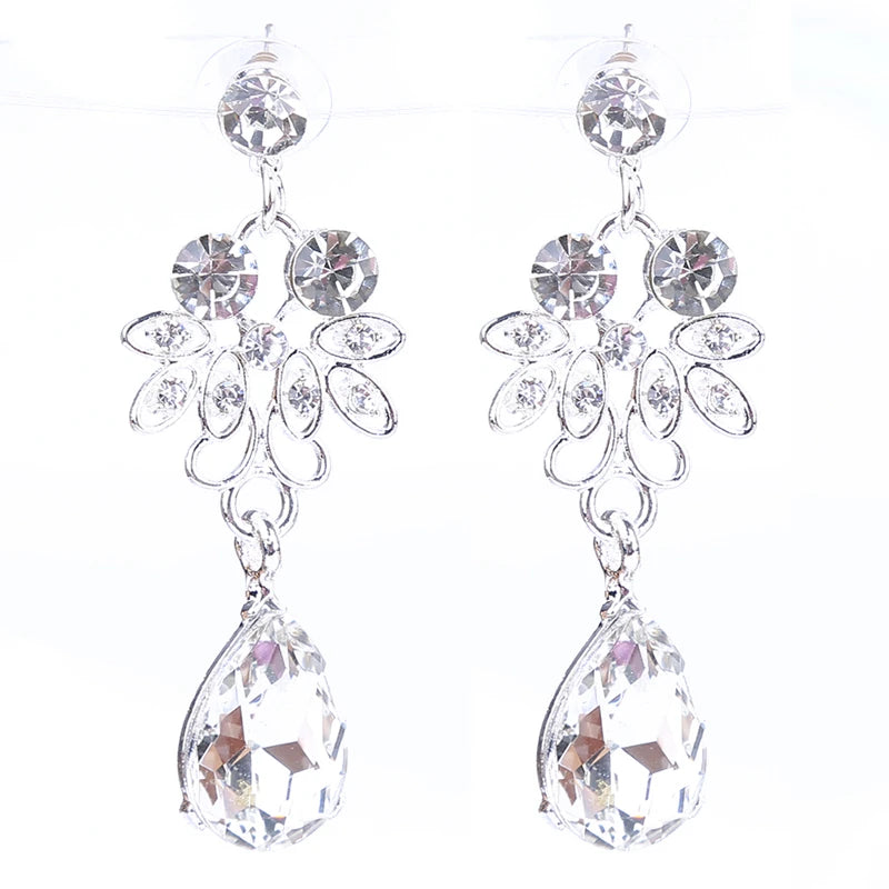 Women Wedding Jewelry Set Gold Color Zirconia Bridal Necklace Earring Pendant Set For Bride Bridesmaid Gift Wedding Accessories