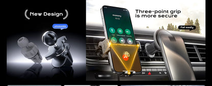 Wireless Car Charger, 2025 Upgrade 15W Fast Charging Auto Clamping Car Phone Holder Charger, Phone Holders for car Mount