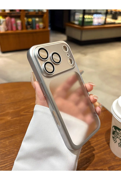 Luxury Matte Hard PC Ultra Slim Case for iPhone 17 Pro Max 16 15 14 13 Plating Camera Film Protector Frosted Shockproof Cover