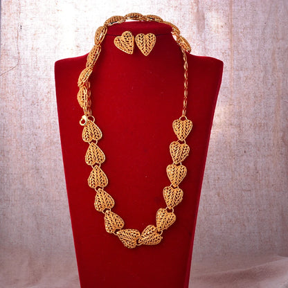 Dubai Gold Plated Jewelry Set For Women Female Romantic Nigerian Wedding Jewellery Gift