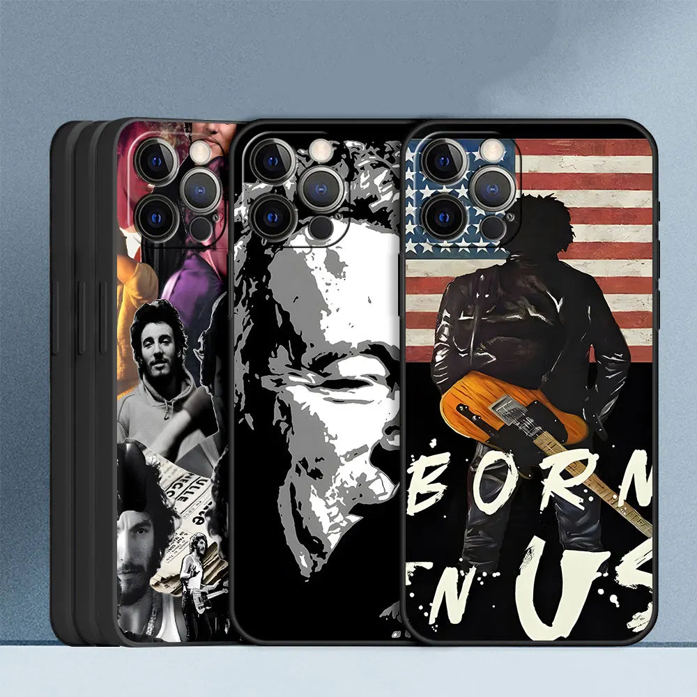Singer B-Bruce S-Springsteen Case for iPhone 16 11 15 16e 14 12 Mini 13 Pro Max X XS XR 7 8 6 6s Plus 5 5s SE TPU Phone Cover