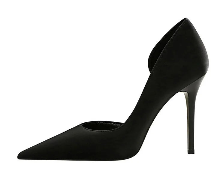 626-1 Fashionable Simple Slim Fit Ultra High Heel Shallow Pocket Single Shoe Women High Heel Korean Style