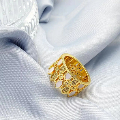 HOT  Jewelry Sets For Woman Wedding Parties Jewellery Necklace Earrings Rings Bracelets For Gift Plating18k With CZ White shell