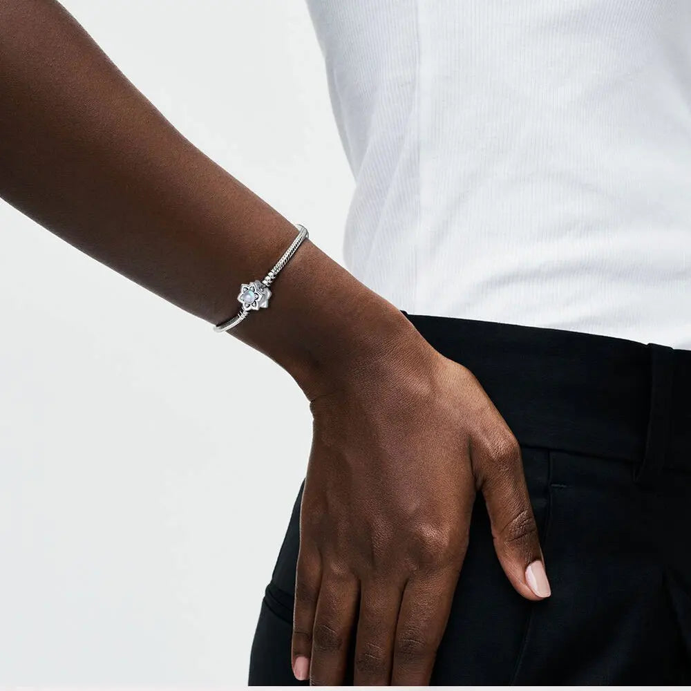 2025 New Bracelet 925 Silver Buddha Platform Lotus Seat Bracelet For Original Charms Beads Jewelry Women DIY Jewelry Making Gift