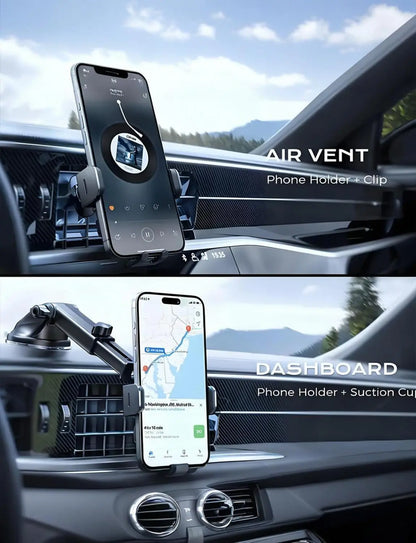 Wireless Car Charger, 2025 Upgrade 15W Fast Charging Auto Clamping Car Phone Holder Charger, Phone Holders for car Mount