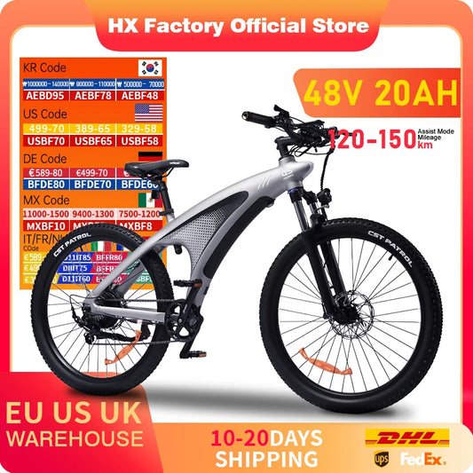 HX Q5 e bike Adults electric bike 48V 20AH 27.5 Inch  Electric bicycle City Electric bike E Bikes Mountain ebike