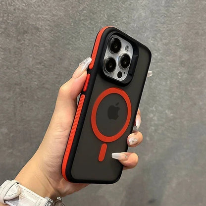 Luxury Matte Armor Phone Case For iPhone 16 15 14 11 12 13 Pro Max Plus Magsafe Magnetic Bumper Back Cases Cover Funda Coque