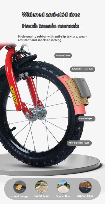 New children's bicycle models for boys and girls, suitable for ages 2-10 and 12-16 inch baby strollers.