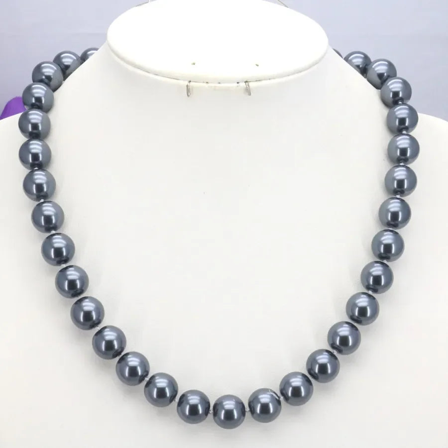 Jewelry for Women 12mm Black Imitation Pearls Necklace Bracelet Earring Set Girl Christmas Wedding Gift Design Manufacturing