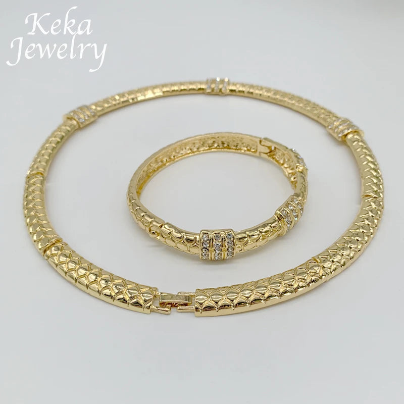 Luxury Italian 22k Jewelry Earrings Ring Fashion Women Accessories Copper Quality Dubai Classics Jewelry Set  Wedding Party Gift