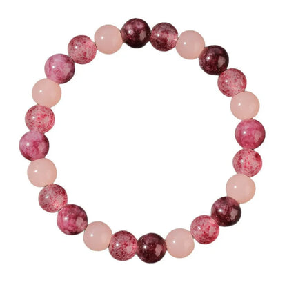 Cute autumn and winter jewellery pink garnet pink quartz strawberry quartz braclet for girlfriend gifts natural stone bracelets