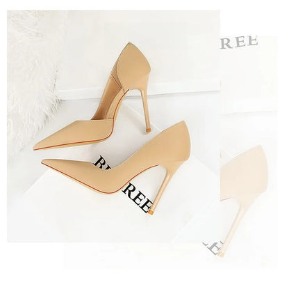626-1 Fashionable Simple Slim Fit Ultra High Heel Shallow Pocket Single Shoe Women High Heel Korean Style
