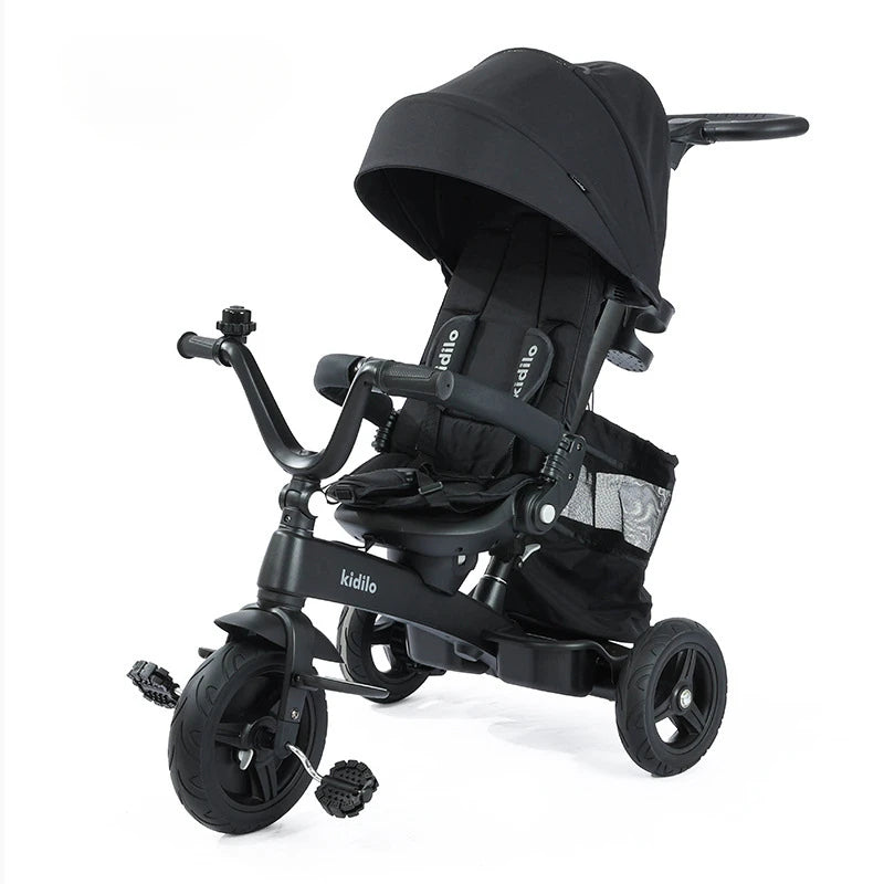 Children's tricycle, lightweight and foldable, baby can push and ride the bicycle, 3-6 years old baby stroller, luxurious