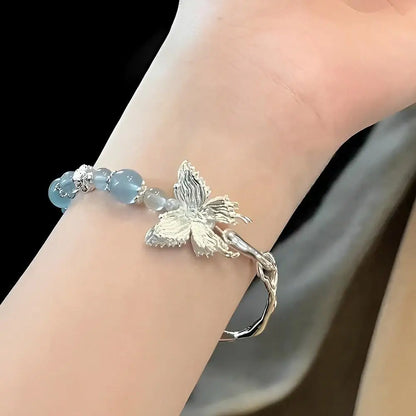 Chinese Ancient Hand Bracelet Butterfly Versatile Couple Bracelet Natural High-grade Exquisite Popular Fashion Jewelry Gifts