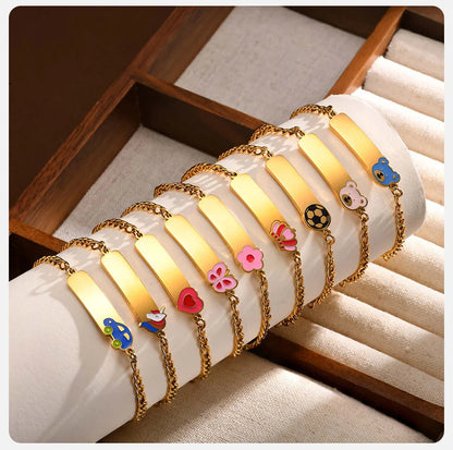 Vnox Personalized Baby Names Bracelets,Custom Baptism Gift, Anti Allergy Stainless Steel Chain Bracelets, Gifts to Newborns