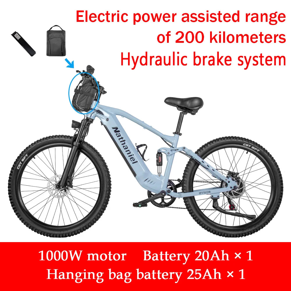 Electric bicycle 1000W 48V 20AH, 27.5“ E-Bike Long Range for Mountain & Road Riding ,electric bike adults,Mountain bikes