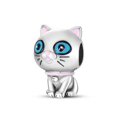 New 925 Sterling Silver Black Cat Charms Beads Fit Pandora 925