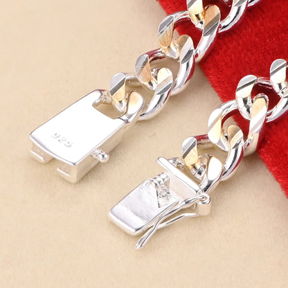 925 Silver gold exquisite 10mm chain men women Chain noble wedding bracelet fashion charm wedding birthday gift some style