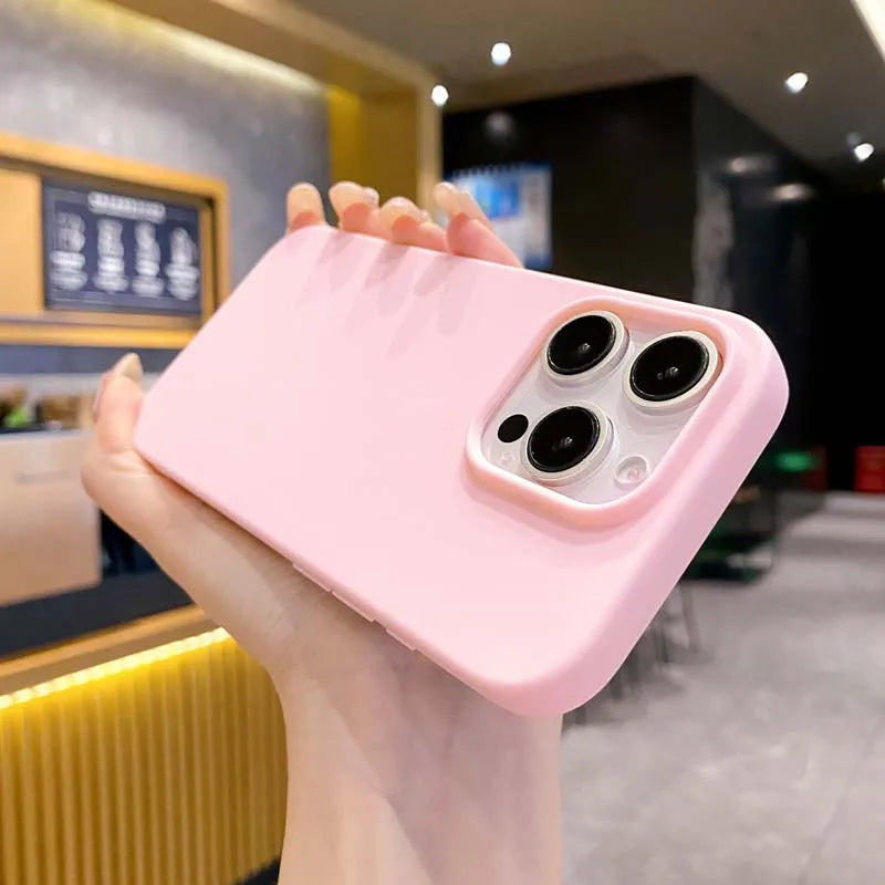 New Solid Color Phone Case for IPhone 16 15 14 13 12 11 Pro Max 16Pro Soft Silicone Shockproof Protective Accessories Cover