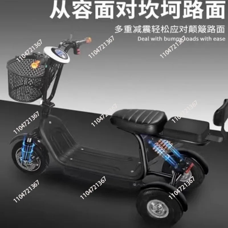 Electric Tricycle, Small Mini Folding Scooter, Adult Girls Pick Up and Drop Off Children, New Son Battery Car