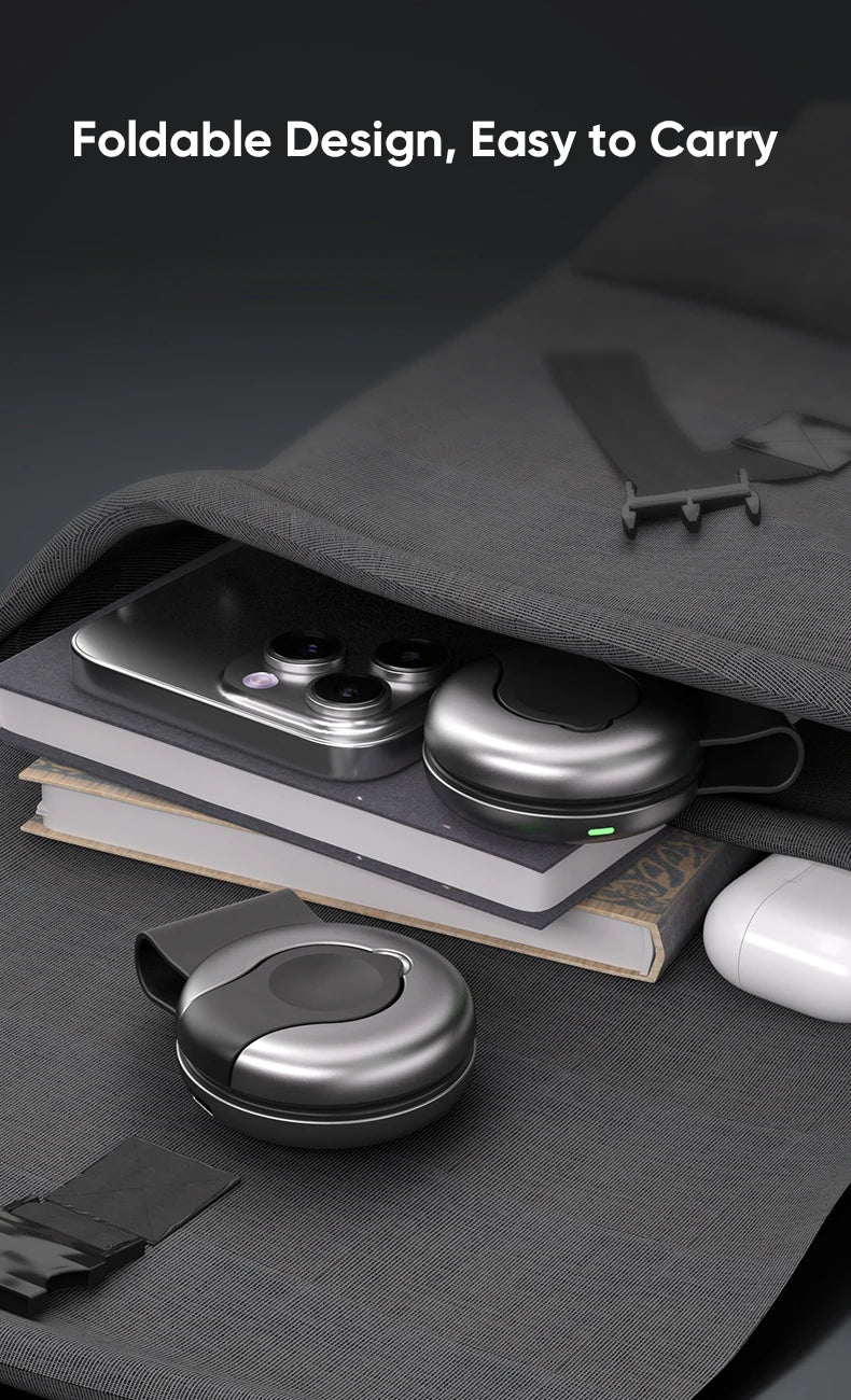 3-in-1 Foldable Magnetic Wireless Charger, 15W Fast Charging, Multi-function Wireless Charging for IPhone, IWatch, Earphones