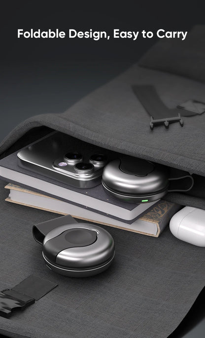 3-in-1 Foldable Magnetic Wireless Charger, 15W Fast Charging, Multi-function Wireless Charging for IPhone, IWatch, Earphones