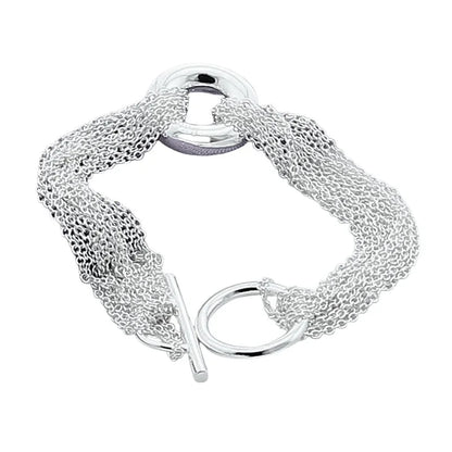 925 Sterling Silver Bracelet Tassel O Bracelet Women Simple Fashion Bracelet Birthday Wedding Anniversary Jewelry Gift