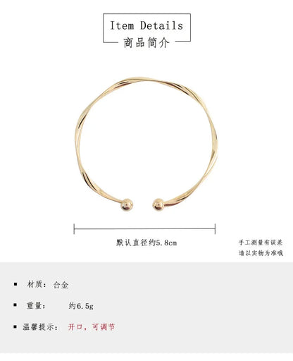 New Fashion Trend Unique Design Elegant Exquisite Twist Simple Bracelet Women Jewelry Wedding Party Premium Gift Wholesale