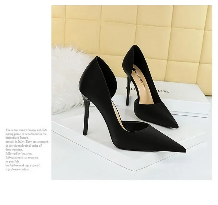 626-1 Fashionable Simple Slim Fit Ultra High Heel Shallow Pocket Single Shoe Women High Heel Korean Style