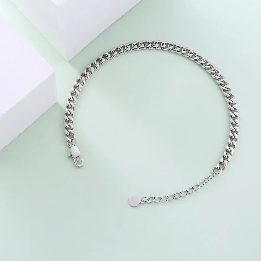 Hip Hop Stainless Steel 18K Plated Gold Anklet Cuban Link Chain For Women Gift Bling